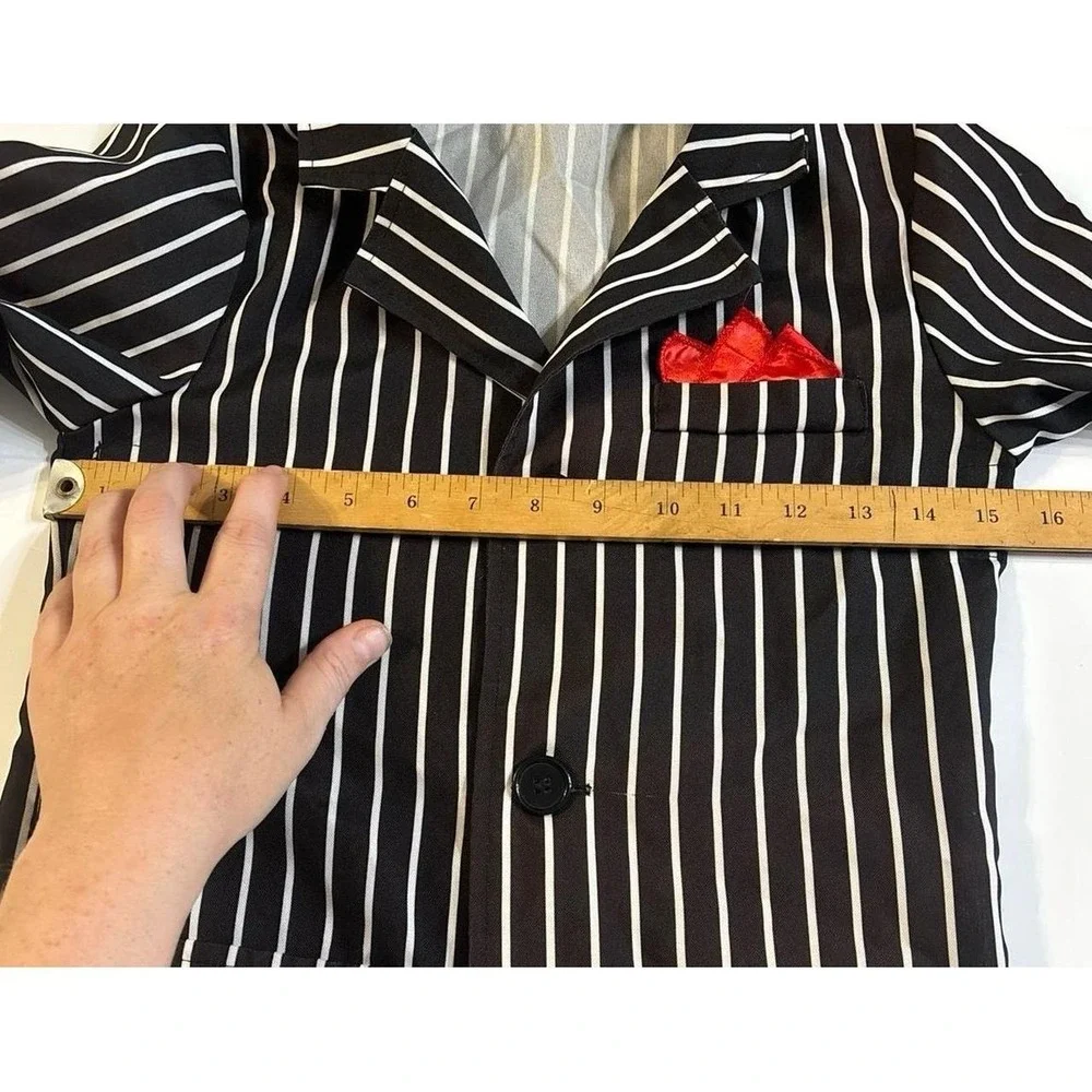 Gangster Halloween Costume (youth) Black & White Pinstripe